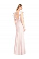Ruffle Cap Sleeves Open Back Trumpet Bridesmaid Dress / Prom Dress Bristol