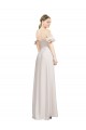 Double Ruffle Flounce Sleeves Formal Crepe Bridesmaid Dress / Prom Dress with Slit Bristol