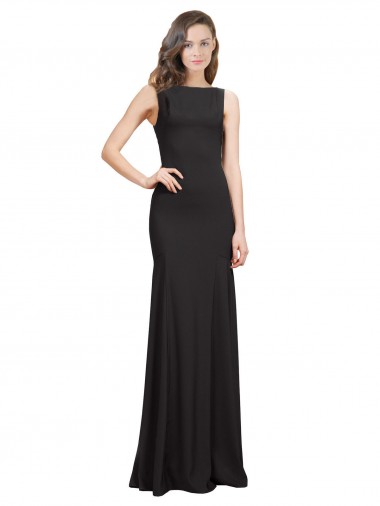 Sleeveless Bateau Neckline Crepe Bridesmaid Dress / Prom Dress with Twist Back Bristol