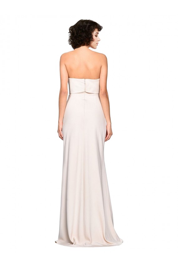 Strapless Crepe Fitted Bridesmaid Dress / Prom Dress with Twist Bow Bristol