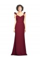 Crepe Slip Bridesmaid Dress / Prom Dress with Ruffled Straps Bristol