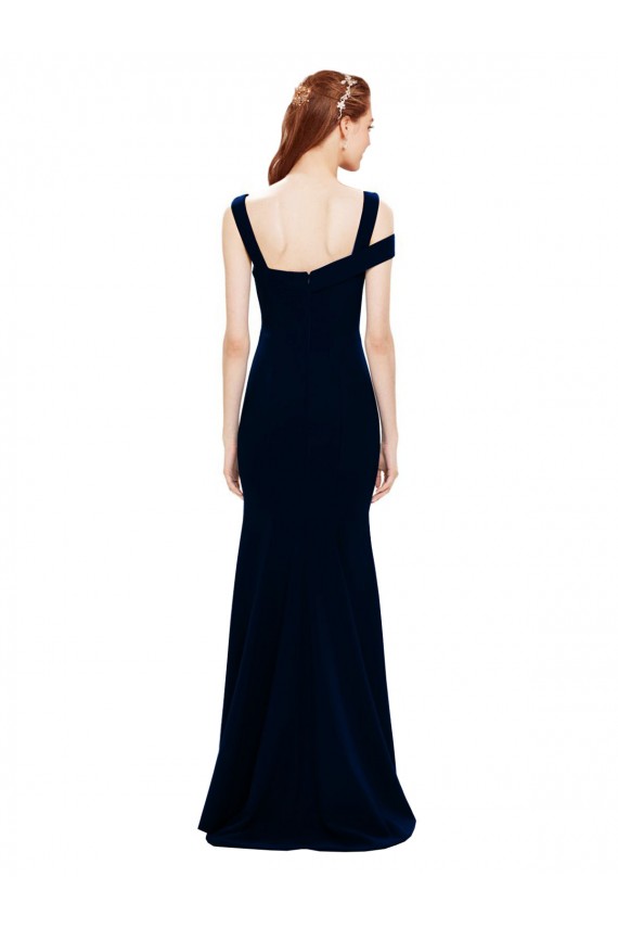Sleeveless Formal Crepe Mermaid Bridesmaid Dress / Prom Dress with Side Slit Bristol
