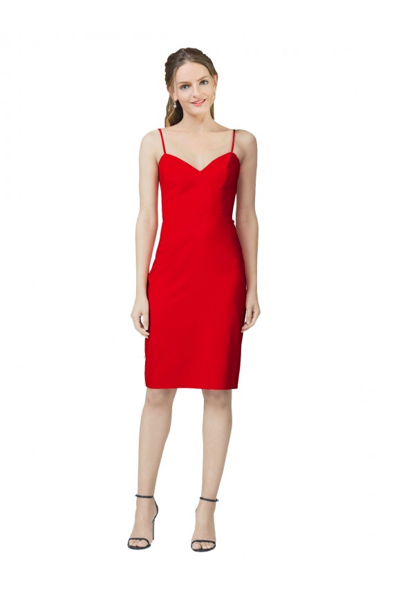 Sleeveless Sheath Sweetheart Neckline Formal Crepe Bridesmaid Dress / Prom Homecoming Dress Bristol
