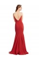 Mermaid Plunging V-Neck Formal Crepe Bridesmaid Dress / Prom Dress with Wide Open Back Bristol