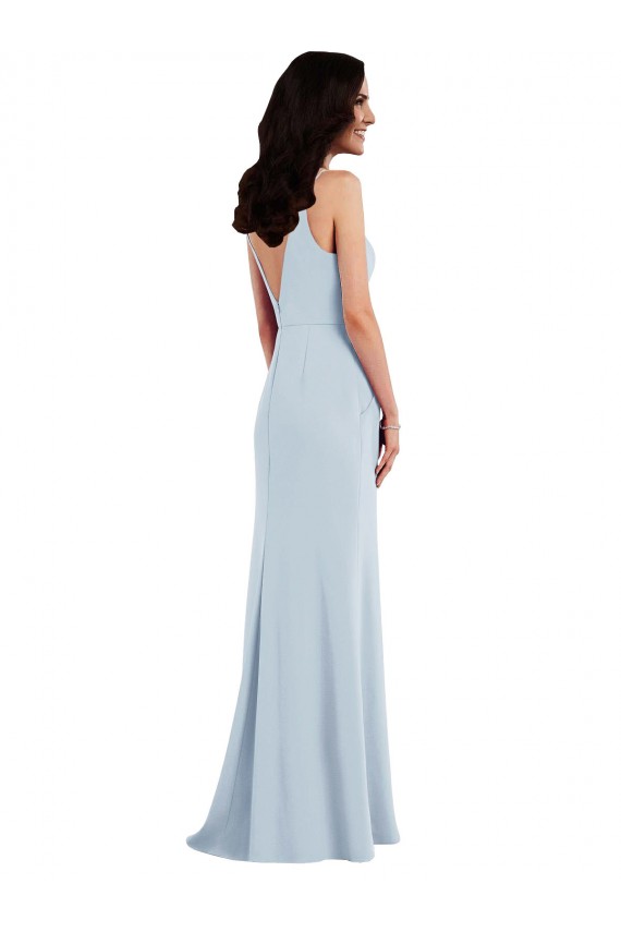 V Back Spaghetti Strap Maxi Bridesmaid Dress / Prom Dress with Pockets Bristol