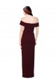 Off the Shoulder Long Formal Crepe Bridesmaid Dress / Prom Dress with Waist Tie Bristol