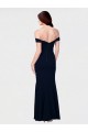 Mermaid Off the Shoulder Long Formal Crepe Bridesmaid Dress / Prom Dress with Low Back Bristol