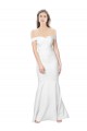 Mermaid Off the Shoulder Long Formal Crepe Bridesmaid Dress / Prom Dress with Low Back Bristol
