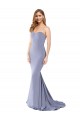 Long Strapless Sweetheart Sweep Train Formal Crepe Bridesmaid Dress / Prom Dress with Low Back Bristol