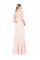 Slim A-Line V-Neck Long Stretch Formal Crepe Bridesmaid Dress / Prom Dress with V-Back Bristol