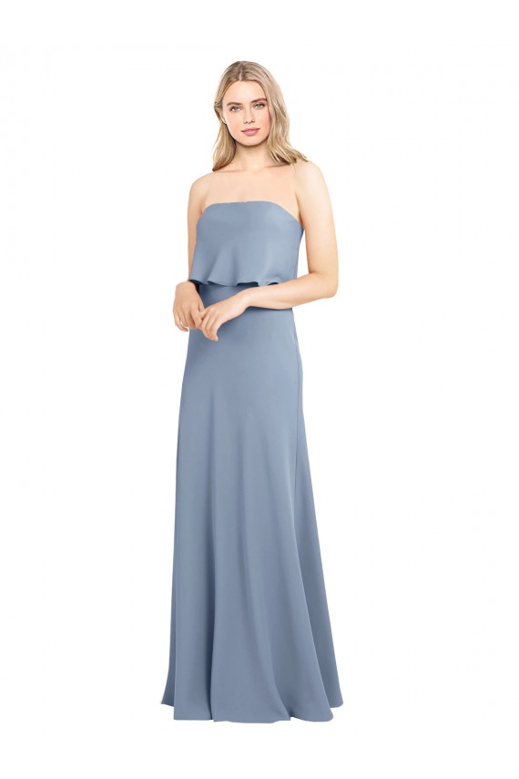High Neck Sheath Sleeveless Stretch Formal Crepe Bridesmaid Dress / Prom Dress Bristol
