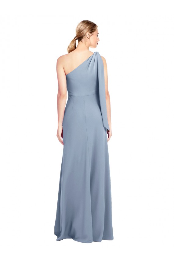Draped Flutter Sleeves One Shoulder Stretch Formal Crepe Bridesmaid Dress / Prom Dress Bristol