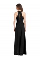 Sleek Halter V-Neck Long A-Line Stretch Formal Crepe Bridesmaid Dress / Prom Dress with Front Slit Bristol