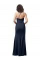 Sweetheart Fit and Flare Stretch Formal Crepe Bridesmaid Dress / Prom Dress with Side Slit and Strappy Back Bristol