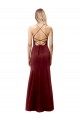 Fit and Flare Halter Neckline Stretch Formal Crepe Bridesmaid Dress / Prom Dress with Strappy Back Bristol