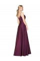 High Neck Spaghetti Straps Long V-Back Formal Crepe Bridesmaid Dress / Prom Dress Bristol