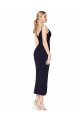 High Neck Spaghetti Straps Formal Crepe Short Cocktail Wrap Bridesmaid Dress / Prom Dress Bristol