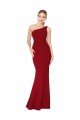 One Shoulder Long High Neck Sleeveless Mermaid Formal Crepe Bridesmaid Dress / Prom Dress Bristol