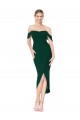 Off the Shoulder Knee Length Formal Crepe Short Cocktail Wrap Bridesmaid Dress / Prom Dress Bristol