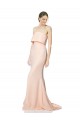 High Neck Strapless Long Formal Crepe Maxi Bridesmaid Dress / Prom Dress with Overlay Bristol