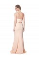 High Neck Strapless Long Formal Crepe Maxi Bridesmaid Dress / Prom Dress with Overlay Bristol