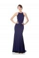 High Neck Fishtail Formal Crepe Bridesmaid Dress / Prom Dress with Open Back Detail Bristol