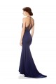 High Neck Fishtail Formal Crepe Bridesmaid Dress / Prom Dress with Open Back Detail Bristol