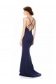 Fishtail High Neck Maxi Formal Crepe Bridesmiad Dress with Strappy Back Detail Bristol