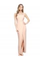 Floor Length Square Neck Long Sheath Formal Crepe Bridesmaid Dress / Prom Dress  Bristol