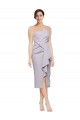 Short Cocktail Length Strapless Formal Crepe Bridesmaid Dress / Prom Dress with Ruffles Bristol