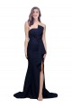 Long Strapless Sweep Train Low Back Crepe Bridesmaid Dress / Prom Dress Bristol