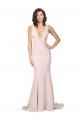Deep Plunging V-Neckline Full Length Formal Crepe Bridesmaid Dress / Prom Dress with Deep V-Backline Bristol