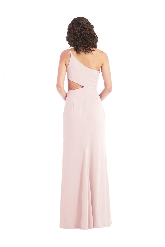 Flirty One Shoulder Midriff Cutout Maxi Formal Crepe Bridesmaid Dress / Prom Dress Bristol