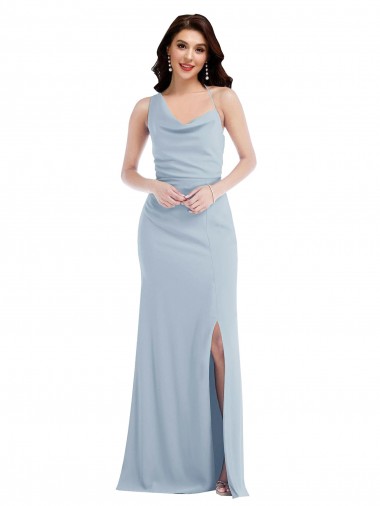 One Shoulder Draped Cowl Neck Maxi Bridesmaid Dress / Prom Dress Bristol