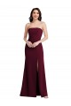 Strapless Crepe Maxi Bridesmaid Dress / Prom Dress with Front Slit Bristol