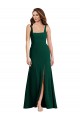 Square Neck Trumpet Maxi Bridesmaid Dress / Prom Dress with Front Slit Bristol