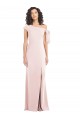 Off the Shoulder Tie Detail Trumpet Formal Crepe Bridesmaid Dress / Prom Dress with Front Slit Bristol