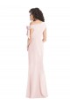 Off the Shoulder Tie Detail Trumpet Formal Crepe Bridesmaid Dress / Prom Dress with Front Slit Bristol