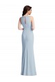 Halter Maxi Bridesmaid Dress / Prom Dress with Cascade Ruffle Slit Bristol