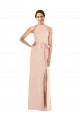 Halter Criss Cross Cutout Back Maxi Formal Crepe Bridesmaid Dress / Prom Dress Bristol