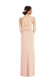 Halter Criss Cross Cutout Back Maxi Formal Crepe Bridesmaid Dress / Prom Dress Bristol