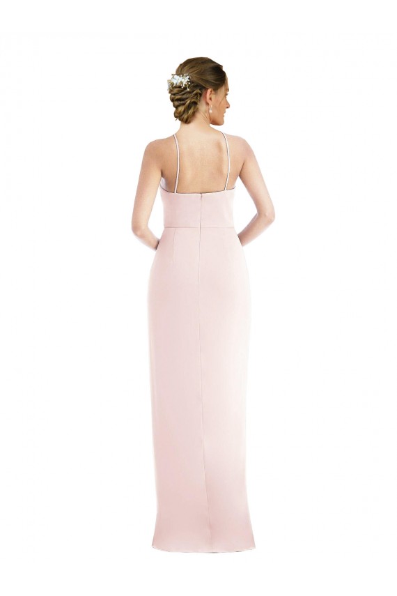 Halter Draped Tulip Skirt Maxi Bridesmaid Dress / Prom Dress Bristol