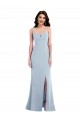 Flattering Trumpet Maxi Formal Crepe Bridesmaid Dress / Prom Dress with Front Slit Bristol