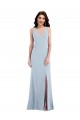 Criss Cross Cutout Back Maxi Bridesmaid Dress / Prom Dress with Front Slit Bristol