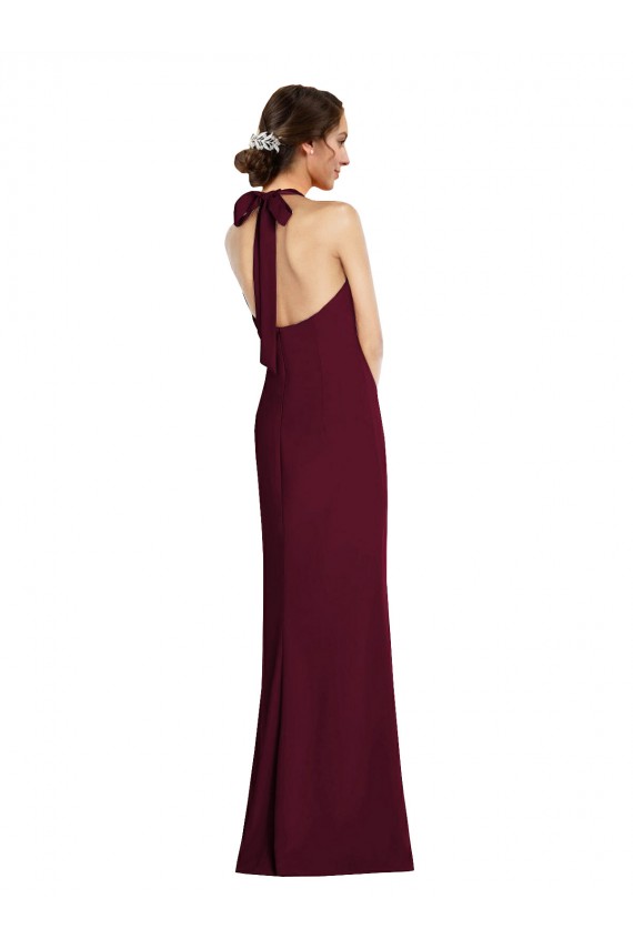 Tie Halter Open Back Trumpet Bridesmaid Dress / Prom Dress Bristol