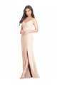 Seamed Bodice Crepe Trumpet Bridesmaid Dress / Prom Dress with Front Slit Bristol