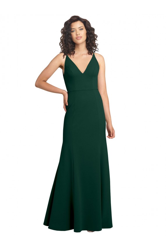 Form Fitting Stretch Formal Crepe A-Line Bridesmaid Dress / Prom Dress Bristol