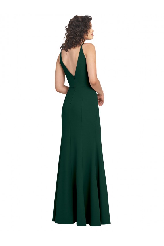 Form Fitting Stretch Formal Crepe A-Line Bridesmaid Dress / Prom Dress Bristol