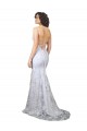 V-Neckline Backless Floral Patterned Sequin Formal Bridesmaid Dress / Prom Dress Bristol