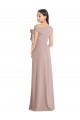 Off the Shoulder Tie Detail Maxi Formal Crepe Bridesmaid Dress / Prom Dress with Front Slit Bristol